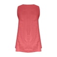 thumbnail image 5 of Endives Tank Tops For Women Linen Top V Neck Pleated Sleeveless Tops Summer Casual Shirts Pullover Tops Red, 5 of 5