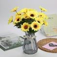 thumbnail image 2 of Baywell Artificial Sunflower Bouquet, 10 Bunches Silk Sunflowers Fake Yellow Flowers for Home Decoration Wedding Decor, Each Faux Sunflower with 7 Sunflowers Heads, 11.8'', 2 of 6