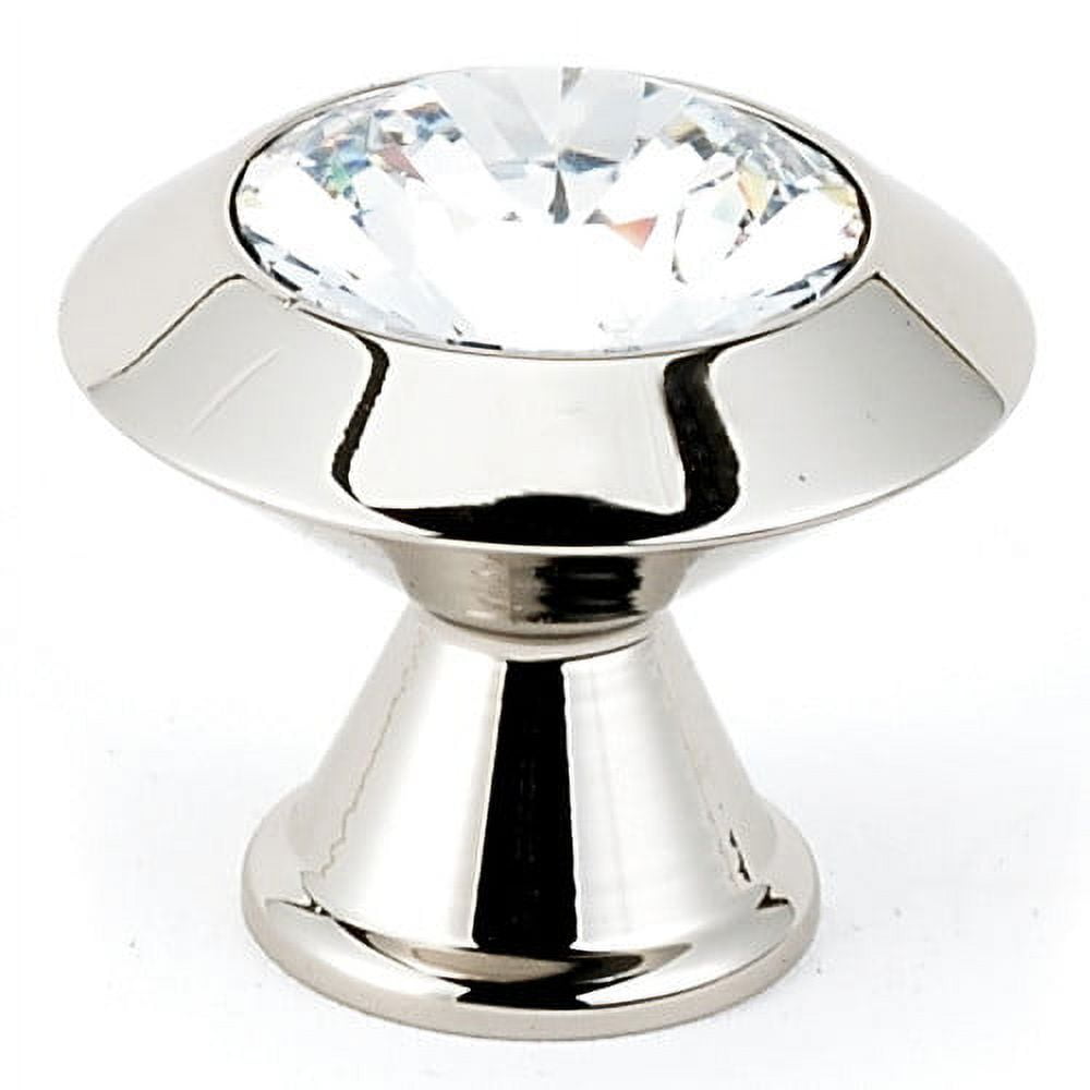 Alno 1 1/4" Art Deco Crystal Knob - Clear / Polished Chrome