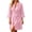 Pink-AnuYalue fuzzy robe, variant on AnuYalue Bathrobe for Women Trendy V Neck Soft Nightgown 3/4 Sleeve Sleepwear Quick Dry Robes Home Wear