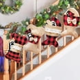 thumbnail image 3 of Christmas Stocking Fish Bone Plaid Christmas Hanging Decor Xmas Hanging Stocking, 3 of 10