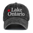 thumbnail image 2 of Lake Ontario Baseball Hat Unisex Adjustable Dad Cap Classic Embroidered Lettering Cotton Sun Hat Great Lakes Casual Outdoor Headwear, 2 of 6