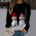 thumbnail image 2 of 2024 New Womens Daily Merry Christmas Comfy Sweatsuits Women Print O Neck Sweatshirt Long Sleeve T Shirts Round Neck Fit Pullover Big Hoodies Women Tops Casual Long Sleeve Workout Shirts Loose Blous, 2 of 4