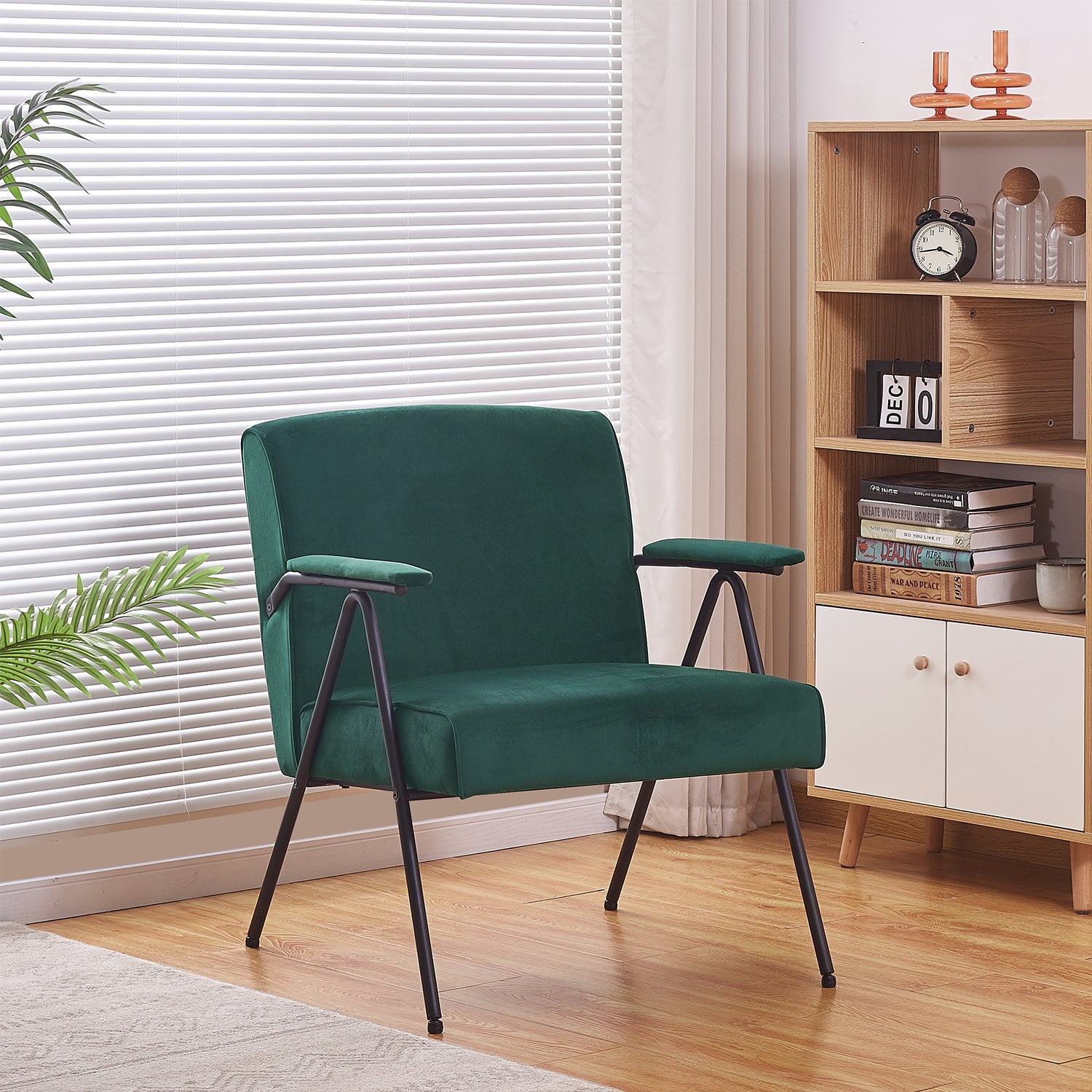 Kadyn Upholstered Recliner, Textile Metal Frame Recliner with Arm, Cloth Leisure Single Accent Chair for Living Room, Green