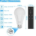 thumbnail image 7 of A19 LED Bulbs with Remote Control, 800LM 9W (60W Equivalent) Bulbs,Stepless Dimmable 3000K-6000K,E26 Base,CRI 80+,2.4GHz,25000+ Hours Lifespan for Floor Lamp Home Decor,4 Bulb & 2 Remote, 7 of 7