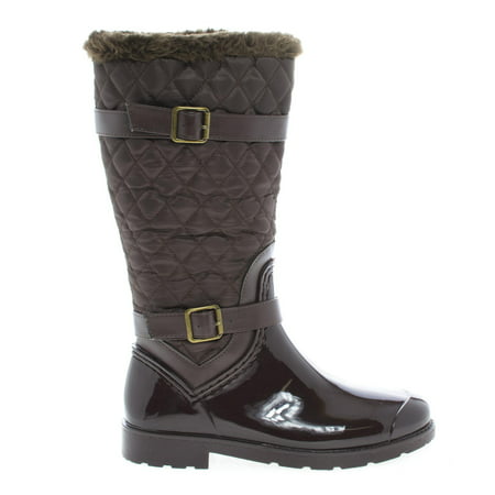 Bamboo - Stormy02 by Bamboo, Mid Calf Quilted Faux Fur Lined Shaft Zip ...