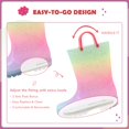 thumbnail image 4 of EUXTERPA Botas de lluvia impermeables con luz para niños pequeños y botas con purpurina con asas para niñas pequeñas, talla 12, color rosa degradado, 4 of 5