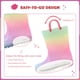 thumbnail image 4 of EUXTERPA Botas de lluvia impermeables con luz para niños pequeños y botas con purpurina con asas para niñas pequeñas talla 9, color rosa degradado, 4 of 5