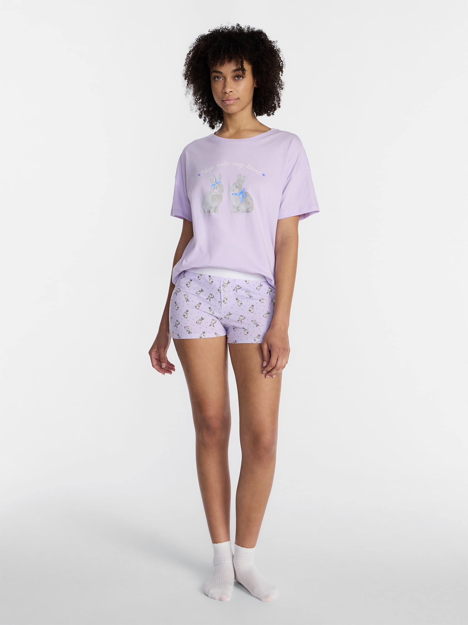 No Boundaries Cloud Core Sleepwear Boxer Shorts, 2'' Inseam, Women’s and Women’s Plus XXS-3X