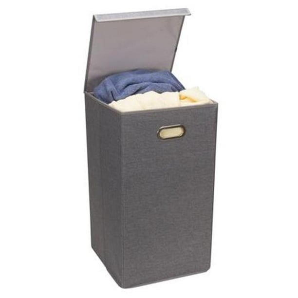 Household Essential Collapsible Laundry Hamper with Lid Gray Walmart