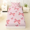 thumbnail image 3 of Erosebridal Cute Ribbon Bow Twin Sheet Sets 3pcs for Girls,Teens Women Flying Butterfly Bedding,Ultra Soft Home Decor, 3 of 5