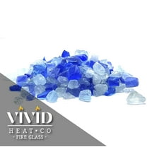 Bahama Blue Blend Premium Outdoor Crushed Fire Glass Rock (5-Pound) Large Size 1/2, 3/4 & 1" inch Chunky - Blended Glass use in Fire Pit, Fire Place (Clear White, Ocean Blue & Aqua)