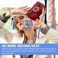 thumbnail image 2 of 2PCS Wristlet Keychain Bracelet Leather Keyring Bangle Tassel Big Round Key Chain for Women Girls Leopard & Black, 2 of 7