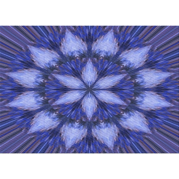 Ahgly Company Indoor Rectangle Patterned Light Slate Blue Area Rugs, 2' x 3'