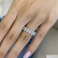 thumbnail image 2 of 4TCW Oval Cut Lab Created Diamond Eternity Wedding Band Ring 14K White Gold Plated, 2 of 2