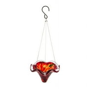 5.5" Butterfly Feeder, Glass Red Swirl