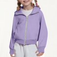 thumbnail image 2 of LIJCC Boys Girls Kids Hoodie Solid Color Sweatshirt Half Zip Up Long Sleeve Sweatshirts Baggy Pullover Top with Thumb Holes(Purple,5-6 Years), 2 of 9