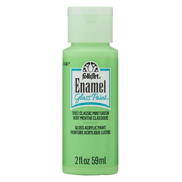 FolkArt Enamel Acrylic Craft Paint, Gloss Finish, Classic Mint Green, 2