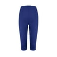 thumbnail image 4 of BOOMILK Yoga Pants for Women Plus Size Slim Fit Elastic High Waisted Yoga Cropped Leggings Workout Biker Skinny Capris Blue, 4 of 4
