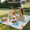 thumbnail image 4 of Blue Red Coral Outdoor Rug for Patio/Deck/Porch, Non-Slip Large Area Rug 4 x 6 Ft, Coastal Nautical Summer Beach Indoor Outdoor Rugs Washable Area Rugs, Reversible Camping Rug Carpet Runner, 4 of 8