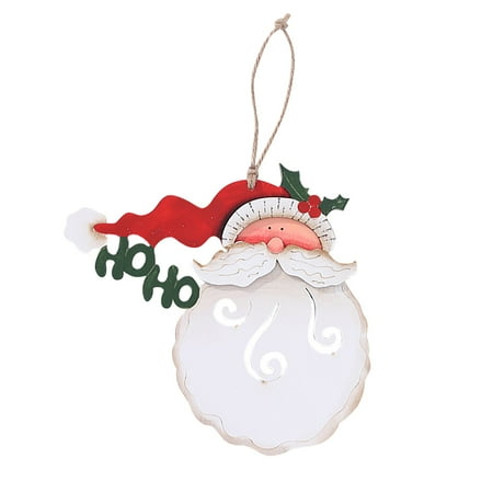 

Veki Christmas Wooden Tag Decoration Christmas Tree Pendant Stain Glass Window Christmas