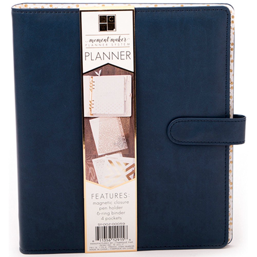 DCWV Moment Maker Planner System 6Ring Binder 8.25"X9.5"Navy