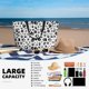 thumbnail image 5 of Fotbe Black Footprints Bolsa de Viaje para Playa - Resistente al Agua, Bolsa Tote de Gran Capacidad y Ligera con 7 Bolsillos para Mujeres y Hombres, 5 of 7