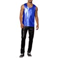 thumbnail image 2 of INSPIRE CHIC Débardeur Métallique pour Hommes Col Rond Brillant Disco Fête Sans Manches TG Bleu, 2 of 6