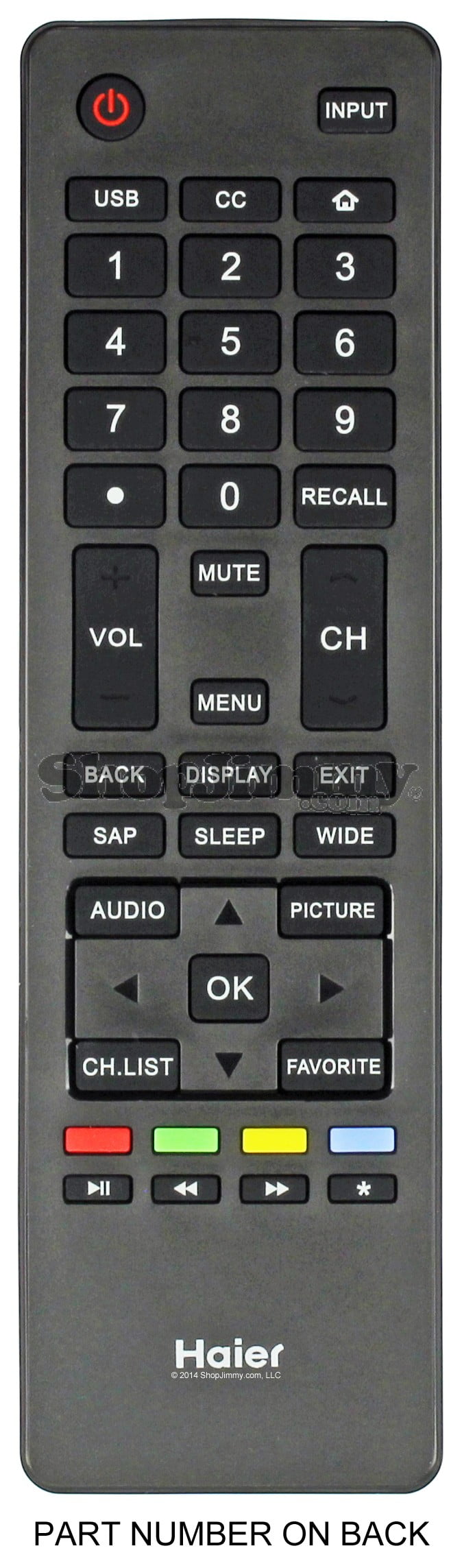 Genuine New Haier HTRA18M TV Remote Compatible with Haier TV LE24F33800, LE32D3000, LE32M600M20