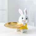 thumbnail image 7 of Sunjoy Tech Rabbit Figurine Tray Multifunctional Handmade Decoration Resin Adorable Rabbit Desk Storage Tray Living Room Supply, 7 of 7