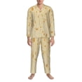 thumbnail image 3 of Fuzoiu tortilla Print Men's Long-Sleeved Pajama,Lounge Button Down Nightwear,Mens Notch Collar Pajama Set-Large, 3 of 7