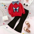thumbnail image 2 of Toddler Baby Girl Long Sleeve Hooded Pullover Colorblock Sweatshirt + Pants Fall Winter Outfit Set 6-12 Months 12-24 Months 2t 3t 4t 5t 6t 7t 8t 9t Children C 2-3 Years, 2 of 4
