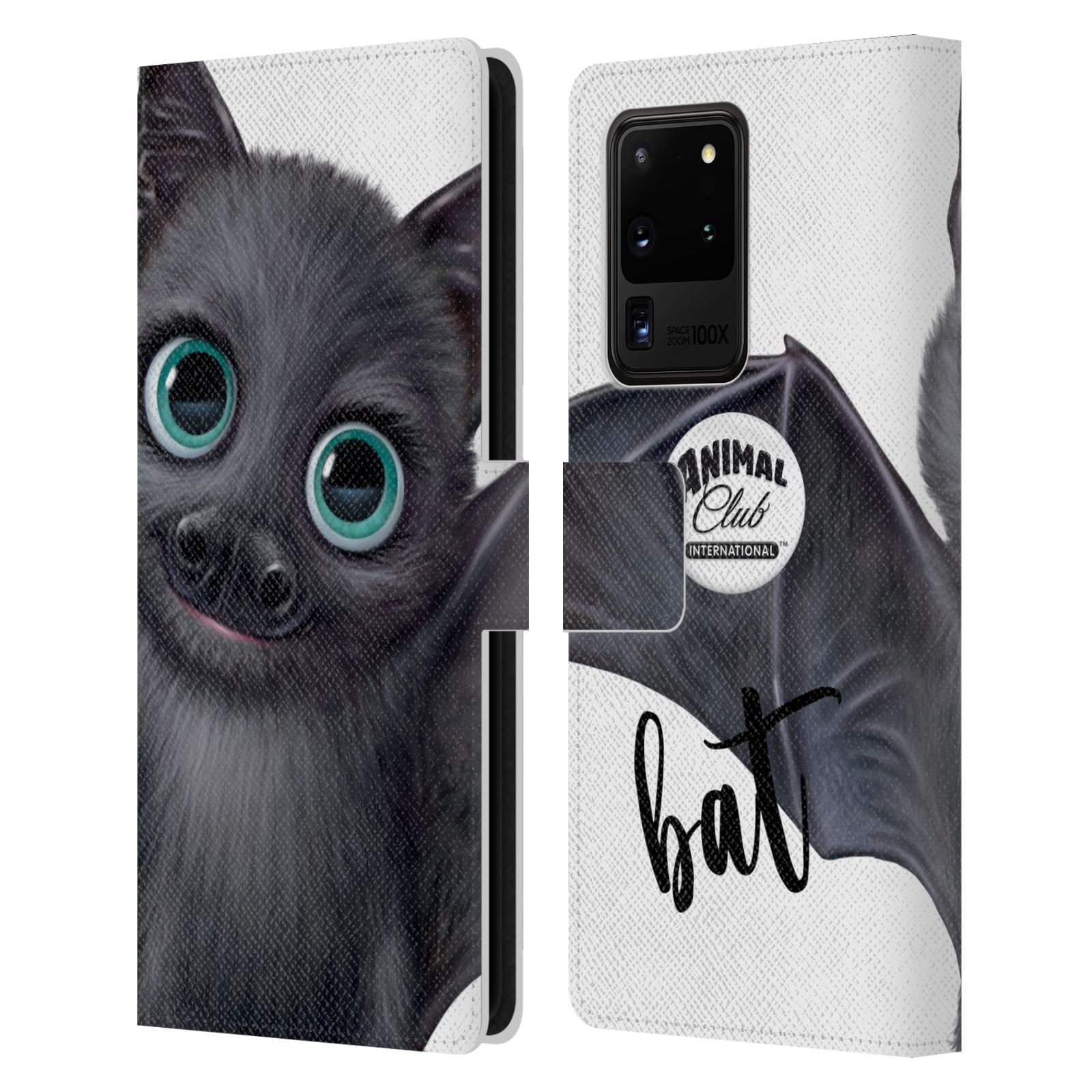 Official Animal Club International Black Cat Faces Leather Book Wallet Case Cover Compatible For Samsung Galaxy S10