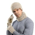 thumbnail image 5 of MEICHEN Coldproof Beanie Hat Scarf Gloves Warm Set for Women Solid Color Fleece Knit Hats Gloves Neck Warmer Set Winter Accessories, 5 of 9