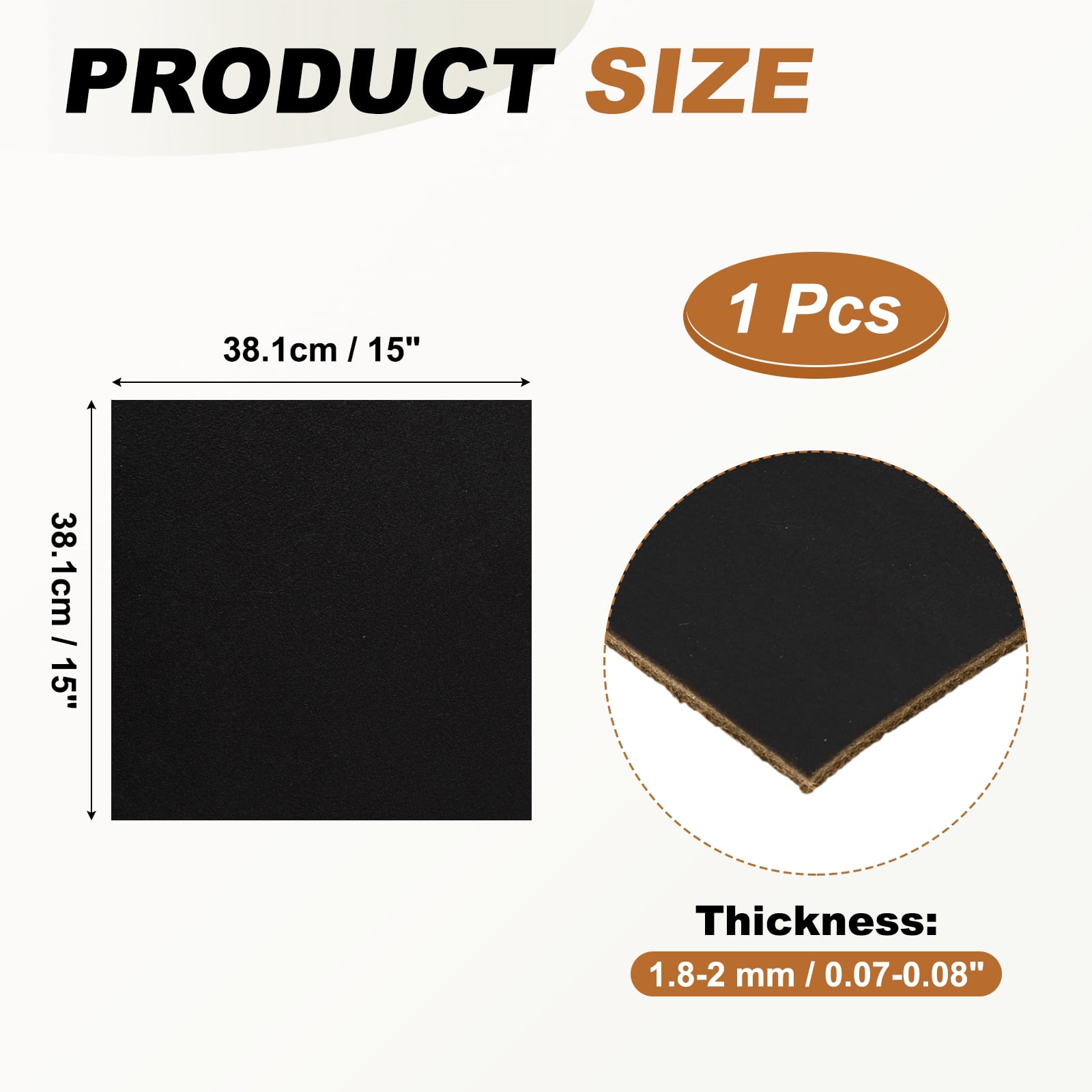 Uxcell Genuine Leather Sheets, 15" x 15" 4-5 oz (1.8-2mm) Thick Full Grain Leather Sheet Tooling Precut for Carving Engraving Molding Embossing Stamping, Dark Brown