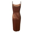 thumbnail image 4 of gljltg Women's Sexy Slim Solid Color Tight-Fitting Dress, Polyester Fabric, Lightweight Breathable Spring Summer, Casual Sexy Home Office Outfit, Easy Care Machine Washable, 4 of 4