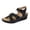 A Black, variant on Wovix Women Trendy Sandals Adjustable Ankle Strap Open Toe Beach Sandals Dressy And Casual Shoes Casual Daily Wear Beige 37