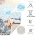 thumbnail image 3 of Yayeee Bath Rug for Bathroom Floor Non Slip Rectangle Fluffy Soft Absorbent Mat, 16"x24", Blue Snowy Mountain, 3 of 7