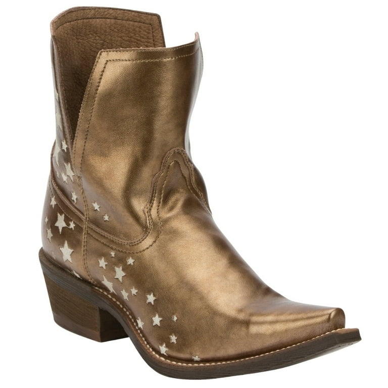 Nocona Boots Womens Sitrine Brown Metallic Snip Toe Cowboy Ankle