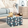 thumbnail image 5 of Large Lidded Bin Foldable Storage Baskets Christmas Snowmans Boxes Cubes Lids with 2 Handles for Home Bedroom Office 16.5"x12.6"x11.8", 5 of 7
