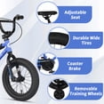 thumbnail image 4 of Glerc 14 Inch Little Kids Bike BMX Style Bicycle with Training Wheels Coaster Brake for 3 4 5 Years Old Boys Girls, Blue, 4 of 10