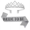 Yaoping Bride Sash and Tiara, Bachelorette Glitter Fabric Sash and Rhinestone Crown, Bridal Party Wedding Favors Decoration