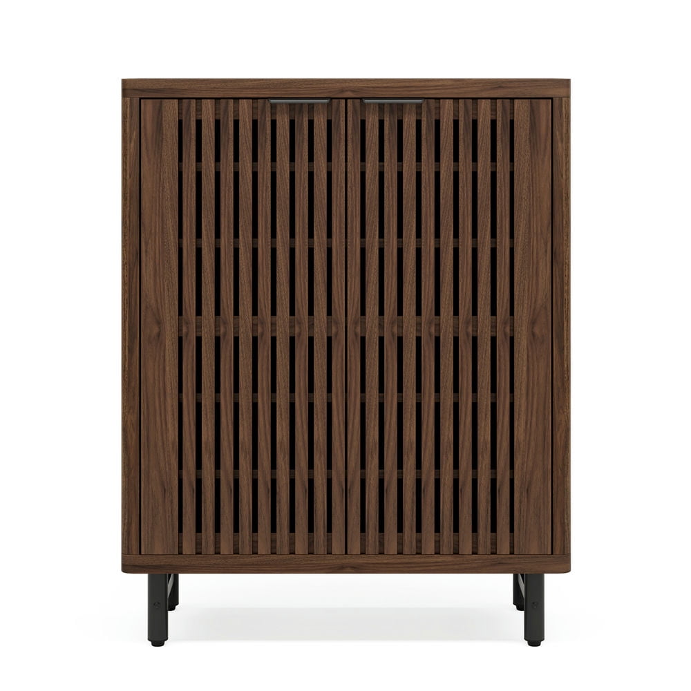 Hommoo 6-Tier Shoe Cabinet with Louvered Doors & Adjustable Shelves,Wooden Shoe Storage Organizer Cabinet, 24 Pairs,Dark Walnut