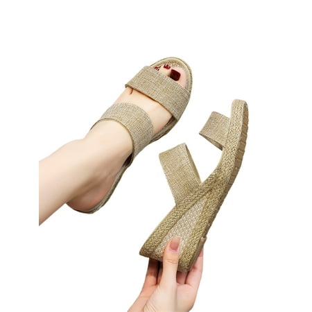 

Crocowalk Womens Casual Wedges Espadrilles Shoes Fashion Slip On Slippers Indoor&Outdoor Nonslip Platform Slide Sandal