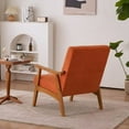 thumbnail image 4 of Modern Accent Chair, Teddy Velvet Armchair, Upholstered Mid Century Lounge Chair with Removable Padded Cushion and Wood Frame, Comfy Reading Chair for Living Room/Bedroom, Burnt Orange, 4 of 7
