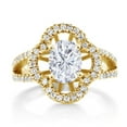 thumbnail image 2 of Gem Stone King 18K Yellow Gold Plated Silver Ring Set with Moissanite (1.87 Cttw) (Size 8), 2 of 4