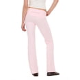 thumbnail image 2 of Forever 21 Women's Jersey Fold Over Waist Pants with Graphic Detail, Flare Leg Lounge Pants, Stretch Casual Everyday Comfort Style, Pink, XXS-4X, 2 of 5