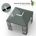 thumbnail image 5 of 10x10 Gazebo Canopy Top Replacement, Double Tiered Canopy Covers with Durable Polyester Fabric for Yard, Patio, Garden (Gray), 5 of 7