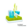 Boon Grass Countertop Drying Rack, Low-Profile Easy to Clean Baby Bottle Drying Rack, Green