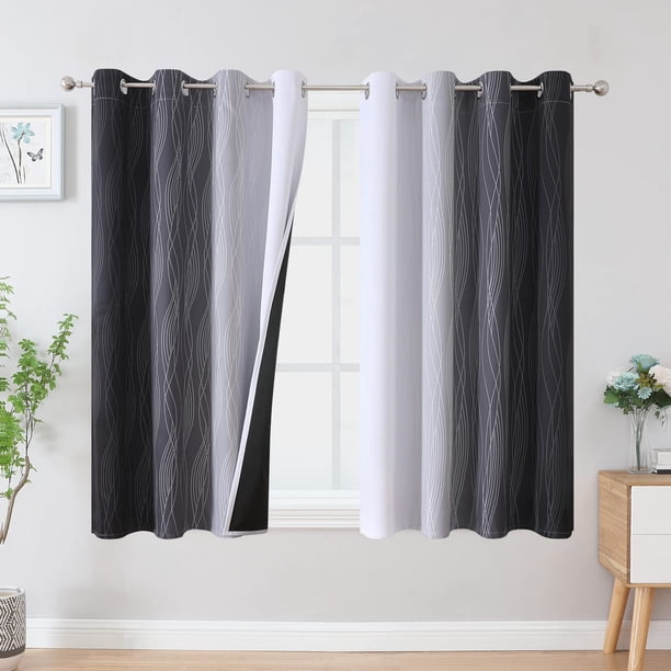 Cortinas Blackout Estelar Textiler Ombre Gris-Blanco 132x349 cm